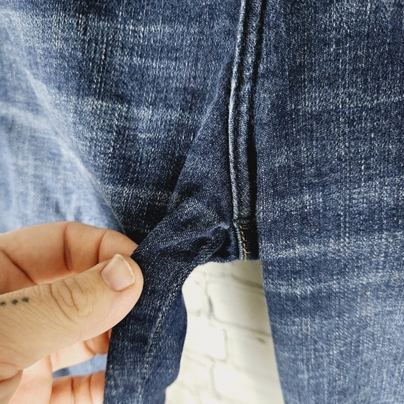 ABERCROMBIE & FITCH | Simone high rise ankle tuxedo stripe detail frayed jeans - Picture 6 of 9